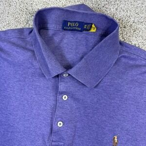 Polo Ralph Lauren Polo Shirt Mens 2XB Purple Heathered Short Sleeve Pony Logo